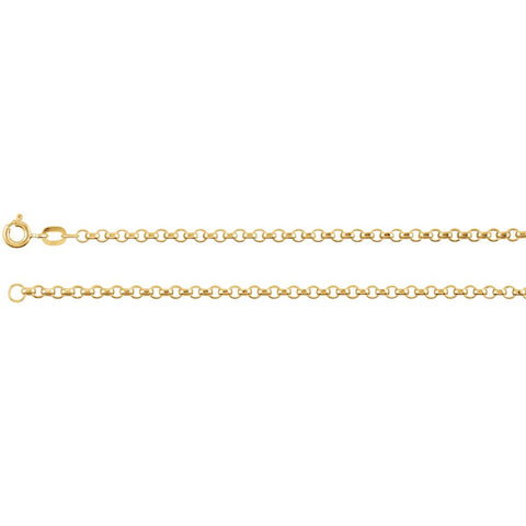 14k Yellow Gold 2mm Rolo 16" Chain
