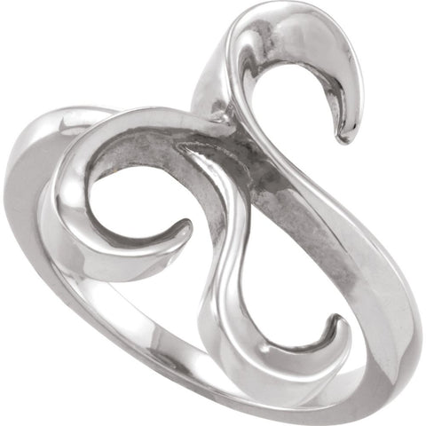 14k White Gold Freeform Ring, Size 7 14k White Gold Freeform Ring, Size 7