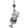 21.00x11.00 mm Microphone Charm in Sterling Silver 21.00x11.00 mm Microphone Charm in Sterling Silver