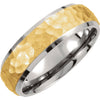 Titanium Wedding Band Ring with Gold Immerse Plating (Size 7 )
