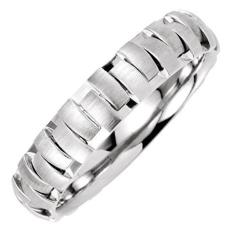 14k White Gold 5mm Patterned Band Size 7 14k White Gold 5mm Patterned Band Size 7