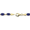 14k Yellow Gold Lab-Grown Blue Sapphire 7" Bracelet