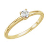 14k Yellow Gold Genuine White Sapphire "April" Kid's Birthstone Ring, Size 3