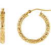 Pierced Diamond Cut Hoop Earrings in 14K Yellow Gold Pierced Diamond Cut Hoop Earrings in 14K Yellow Gold