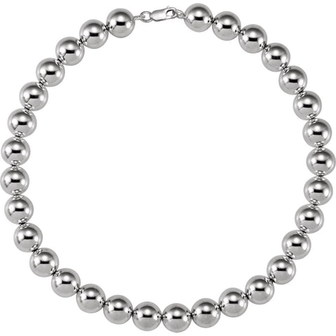 Sterling Silver 14mm Bead 8" Chain