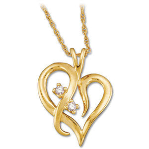 14k Yellow Gold .03 CTW Diamond Heart Necklace 14k Yellow Gold .03 CTW Diamond Heart Necklace