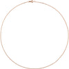 14k Rose Gold 1mm Diamond Cut Cable 18" Chain