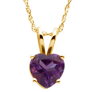14k Yellow Gold Amethyst Heart 18" Necklace 14k Yellow Gold Amethyst Heart 18" Necklace