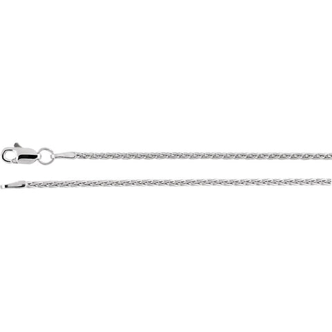 14k White Gold 1.5mm Wheat 16" Chain 14k White Gold 1.5mm Wheat 16" Chain