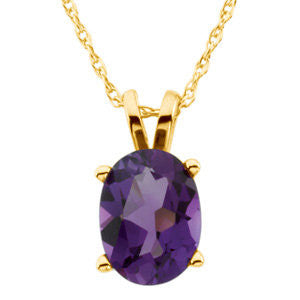 14k Yellow Gold Genuine Amethyst Necklace 14k Yellow Gold Genuine Amethyst Necklace