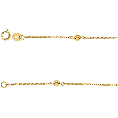 14K Yellow Gold Bead 6" Youth Bracelet 14K Yellow Gold Bead 6" Youth Bracelet