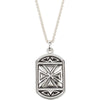 Reversible Cross Pendant with Black Enamel on 24-inch Wheat Chain in Sterling Silver Reversible Cross Pendant with Black Enamel on 24-inch Wheat Chain in Sterling Silver
