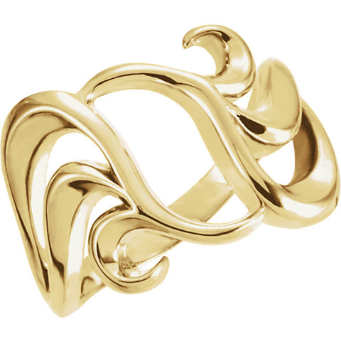 14k Yellow Gold Freeform Ring, Size 6 14k Yellow Gold Freeform Ring, Size 6