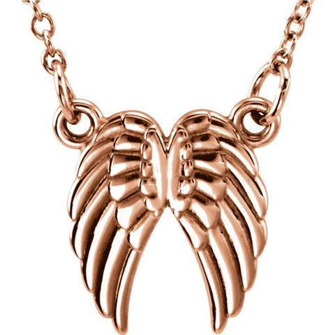 14k Rose Gold Angel Wings 16-18" Necklace 14k Rose Gold Angel Wings 16-18" Necklace