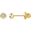 Crystal Bezel Piercing Earrings in 14K Yellow Gold Crystal Bezel Piercing Earrings in 14K Yellow Gold