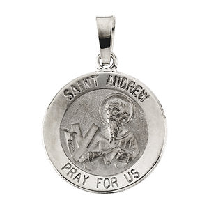 Sterling Silver 18mm Round St. Andrew Necklace Sterling Silver 18mm Round St. Andrew Necklace