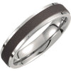 Raised Flat Wedding Band Ring with Oxidized Center in Titanium ( Size 6.5 ) Raised Flat Wedding Band Ring with Oxidized Center in Titanium ( Size 6.5 )