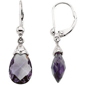 14k White Gold Amethyst Briolette Earrings 14k White Gold Amethyst Briolette Earrings