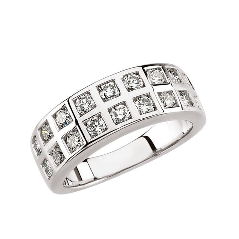 14k White Gold 1 1/4 CTW Diamond Anniversary Band, Size 6 14k White Gold 1 1/4 CTW Diamond Anniversary Band, Size 6