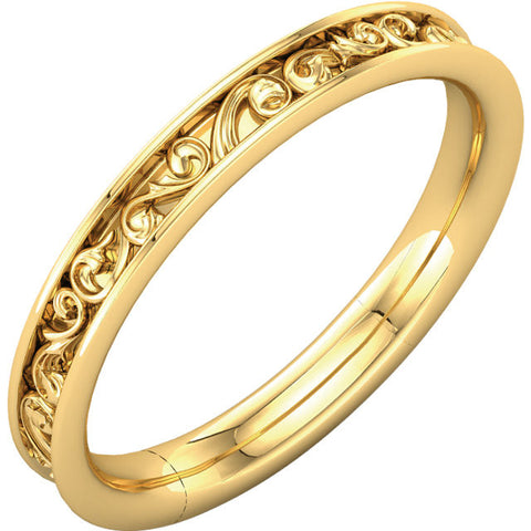14k Yellow Gold Sculptural-Inspired Band , Size 7