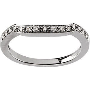14k White Gold Accented Engagement Ring or Band, Size 7 14k White Gold Accented Engagement Ring or Band, Size 7