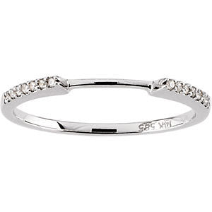 14k White Gold .05 CTW Diamond Matching Band , Size 7 14k White Gold .05 CTW Diamond Matching Band , Size 7