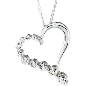 14k White Gold Journey Diamond Heart Necklace 14k White Gold Journey Diamond Heart Necklace
