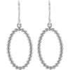Sterling Silver Oval Beaded Design Earrings Sterling Silver Oval Beaded Design Earrings