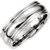 14k White Gold 7.5mm Comfort-Fit Fancy Carved Wedding Band for Men, Size 10 14k White Gold 7.5mm Comfort-Fit Fancy Carved Wedding Band for Men, Size 10