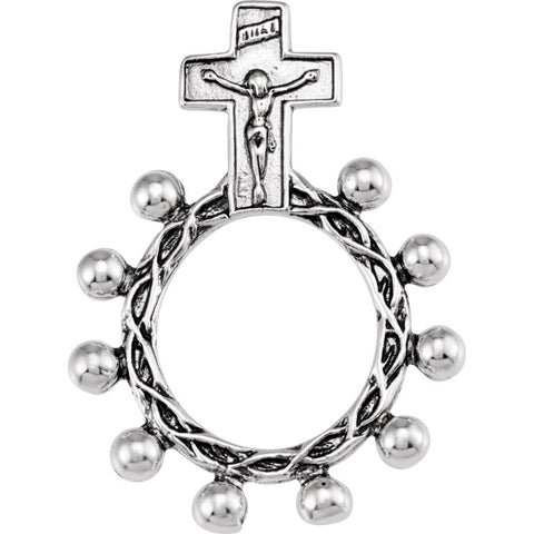 Sterling Silver Rosary Ring, Size 7 Sterling Silver Rosary Ring, Size 7