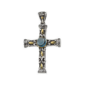 Sterling Silver & 14k Yellow Gold Two-Tone Cross Pendant Sterling Silver & 14k Yellow Gold Two-Tone Cross Pendant