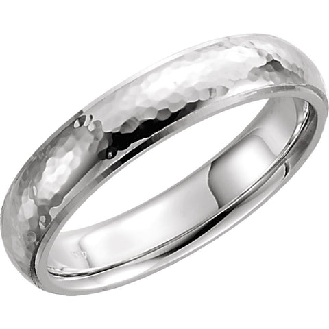 14k White Gold 5mm Half Round Edge Comfort Fit Hammer Finish Band Size 10 14k White Gold 5mm Half Round Edge Comfort Fit Hammer Finish Band Size 10