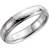 14k White Gold 5mm Half Round Edge Comfort-Fit Hammer Finish Band, Size 9 14k White Gold 5mm Half Round Edge Comfort-Fit Hammer Finish Band, Size 9