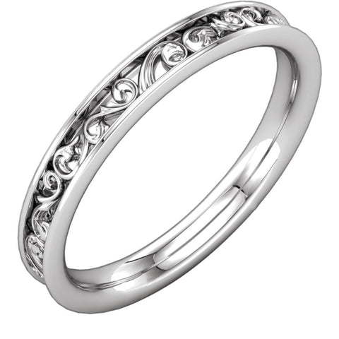 Platinum Sculptural-Inspired Band , Size 7 Platinum Sculptural-Inspired Band , Size 7