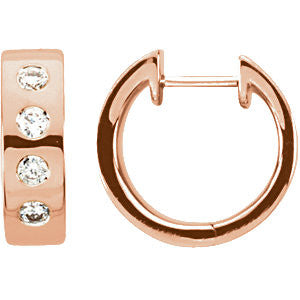 14k Rose Gold & Rhodium Plated 1/3 CTW Diamond Earrings