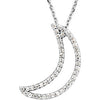 1/5 CTTW Diamond Moon Necklace in 14k White Gold