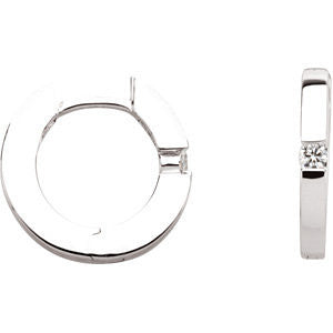 14k White Gold .07 CTW Diamond Hoop Earrings 14k White Gold .07 CTW Diamond Hoop Earrings