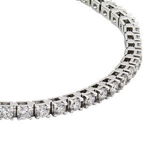 14k White Gold 4 1/2 CTW Diamond Line 7.25" Bracelet