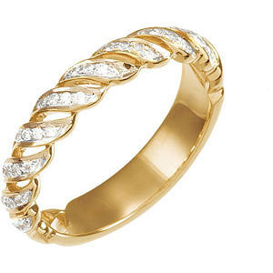14k Yellow Gold 1/5 CTW Diamond Anniversary Band , Size 7 14k Yellow Gold 1/5 CTW Diamond Anniversary Band , Size 7