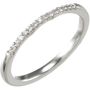 14k White Gold .08 CTW Matching Band, Size 7 14k White Gold .08 CTW Matching Band, Size 7