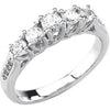 1 CTTW 5-Stone Anniversary Band in 14k White Gold ( Size 6 )