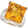 Sterling Silver Checkerboard Citrine Weave Design Ring, Size 7 Sterling Silver Checkerboard Citrine Weave Design Ring, Size 7