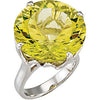 Sterling Silver Green Gold Quartz Ring, Size 7 Sterling Silver Green Gold Quartz Ring, Size 7