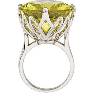 Sterling Silver Green Gold Quartz Ring, Size 7 Sterling Silver Green Gold Quartz Ring, Size 7