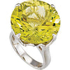 Sterling Silver Green Gold Quartz Ring, Size 7 Sterling Silver Green Gold Quartz Ring, Size 7