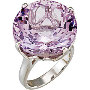Sterling Silver Rose De France Quartz Ring, Size 7 Sterling Silver Rose De France Quartz Ring, Size 7