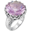 Genuine Rose De France Quartz Ring in Sterling Silver ( Size 6 ) Genuine Rose De France Quartz Ring in Sterling Silver ( Size 6 )