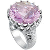 Sterling Silver Rose De France Quartz Crown Design Ring, Size 7 Sterling Silver Rose De France Quartz Crown Design Ring, Size 7