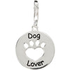 Heart U Back Dog Lover Paw Charm in Sterling Silver Heart U Back Dog Lover Paw Charm in Sterling Silver