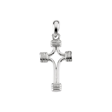 Sterling Silver 24.25x15mm Tubular Cross Pendant without Packaging Sterling Silver 24.25x15mm Tubular Cross Pendant without Packaging